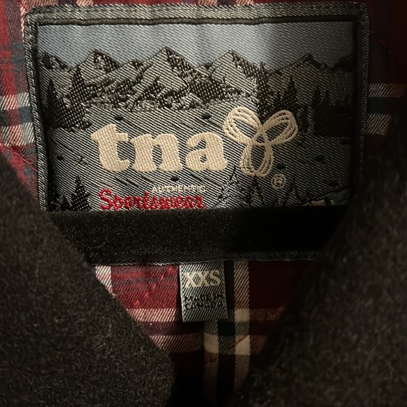 Gently used TNA black wool pea coat size XXS - Picture 2 of 11